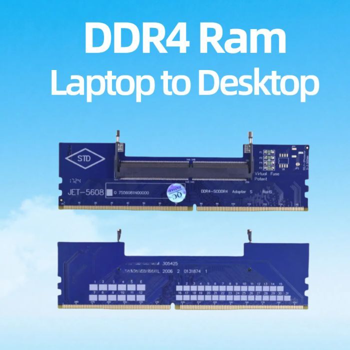 Конвертор Dynamode DDR4 Laptop SO-DIMM to Desktop DIMM RAM Memory (DM-DDR4-DIMM-Converter) зображення 2