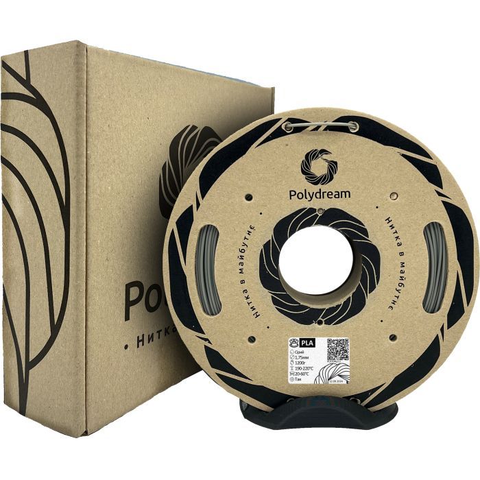 Пластик для 3D-принтера Polydream PLA 1,75mm 1,2кг Gray (PLA7046/12) зображення 2