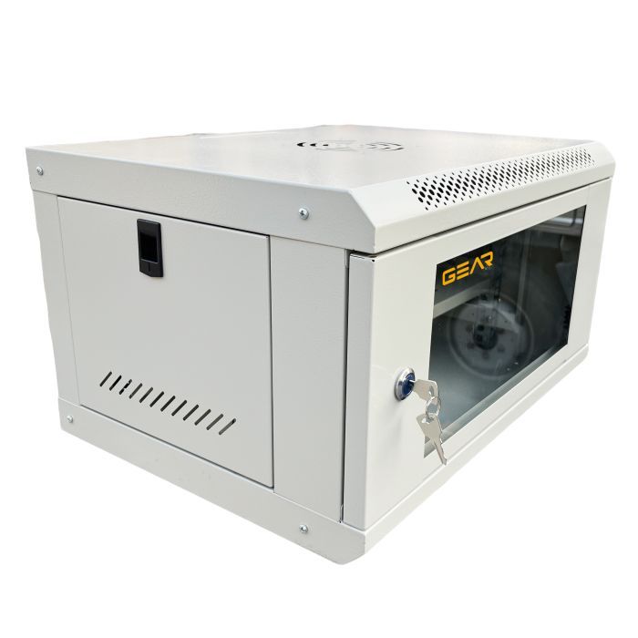Шкаф настенный GEAR 6U 19" 530x400x300 мм, + полка, grey (GWMSN-6U-530-400G) изображение 4