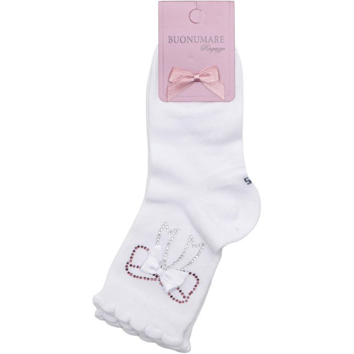 Носки детские BNM с бантиками из страз (M0C0102-0808-5G-pink)