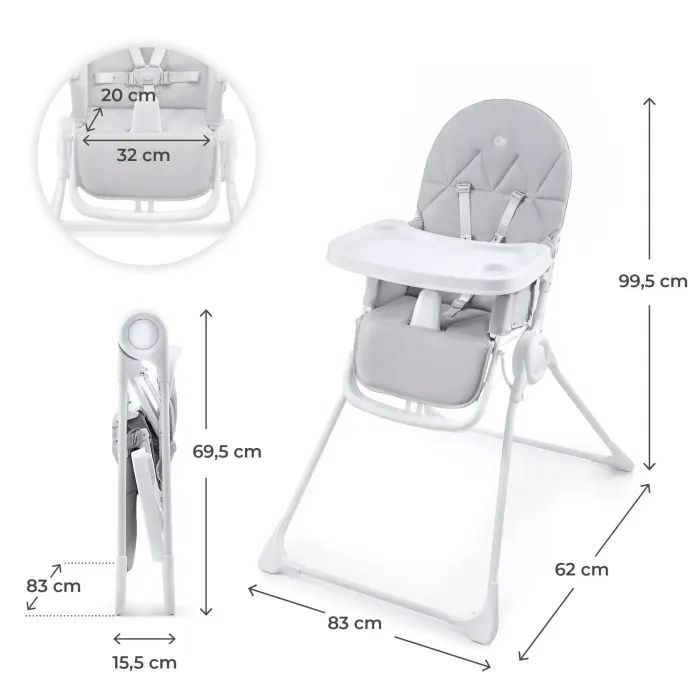 Стілець для годування Kinderkraft Binci Grey (5902533928002) зображення 4