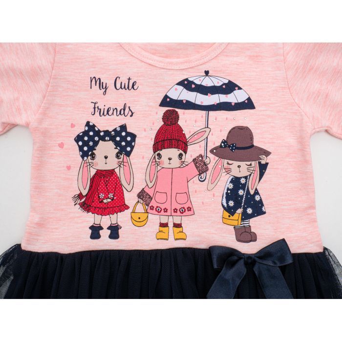 Платье детское Breeze с зайками (12680-98G-peach) изображение 3