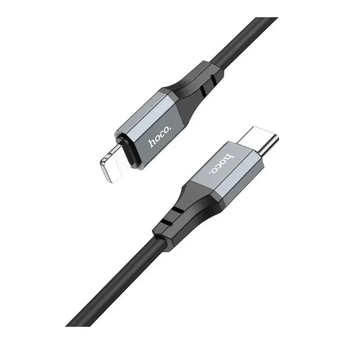 Дата кабель USB-C to Lightning 1.0m PD silicone X86 black HOCO (6931474777898)