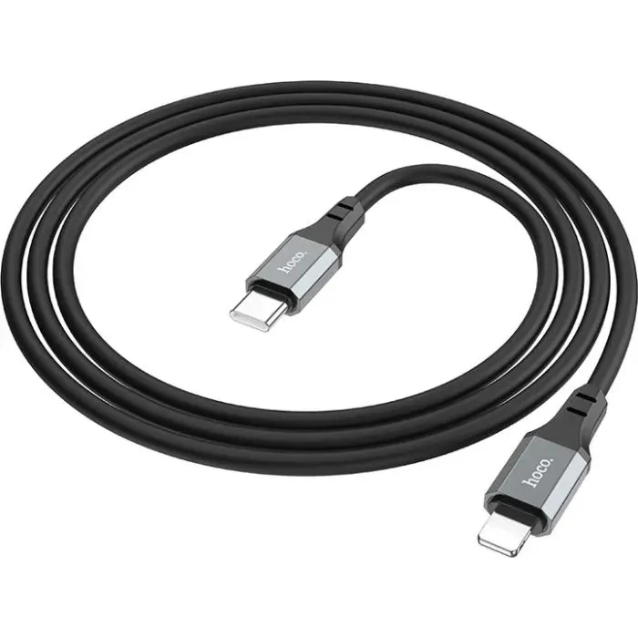 Дата кабель USB-C to Lightning 1.0m PD silicone X86 black HOCO (6931474777898) изображение 2