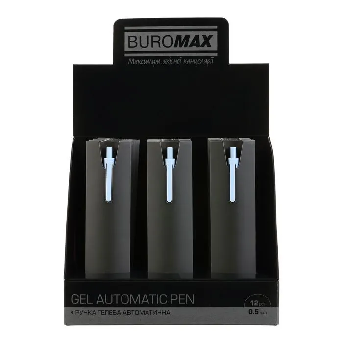 Ручка гелева Buromax автоматична SILK, 0,5 мм, сині чорнила, блакитна (BM.83100-14) зображення 5