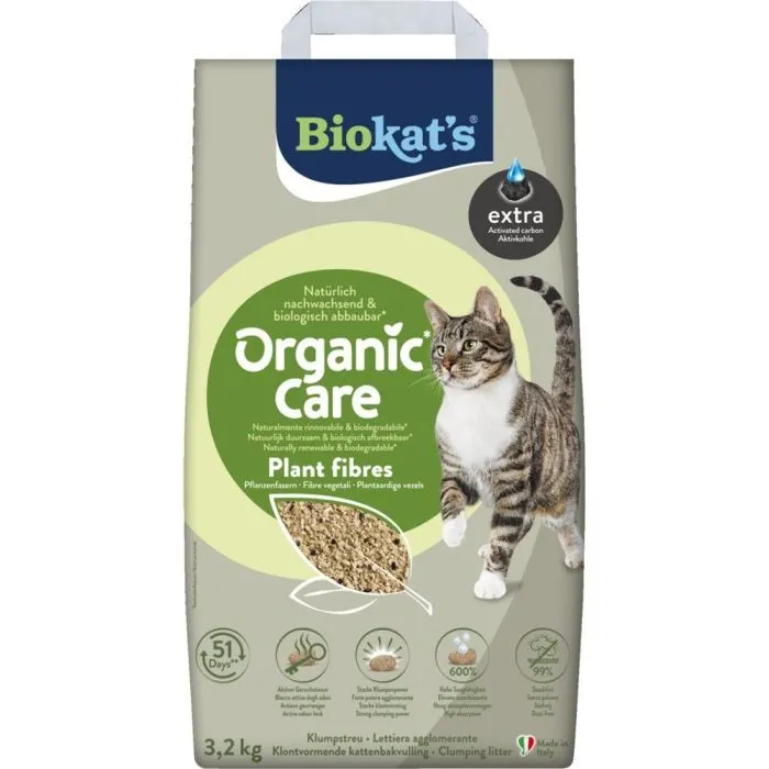 Наполнитель для туалета Biokat's Organic Care Extra рослинний 8 л/3.2 кг (4002064617442) изображение 3