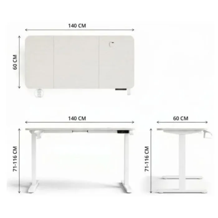 Комп'ютерний стіл GT Racer TY-1451 White (TY-1451 (140x60x71-116) White) зображення 3