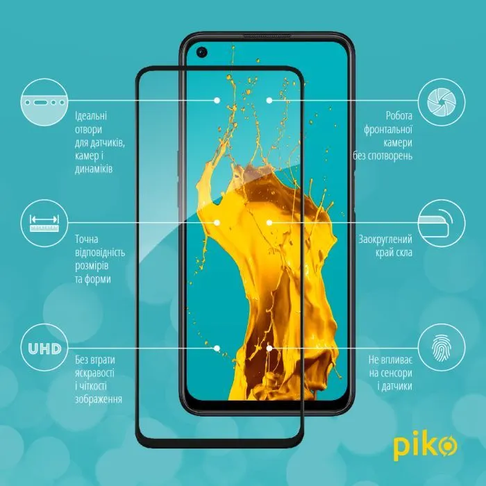 Скло захисне Piko Full Glue Oppo A76 4G Black (1283126528897) зображення 3