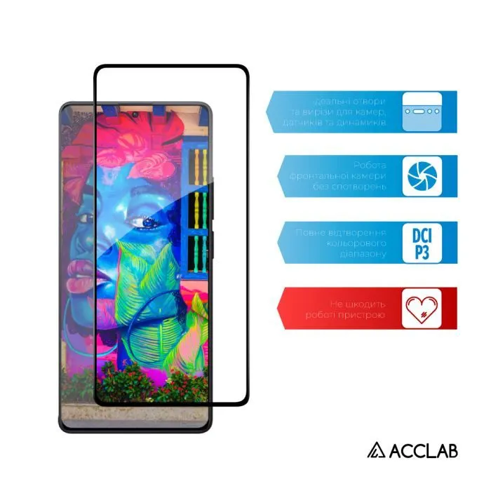 Скло захисне ACCLAB Full Glue Xiaomi Redmi Note 14S 4G Black (1283126620805) зображення 5