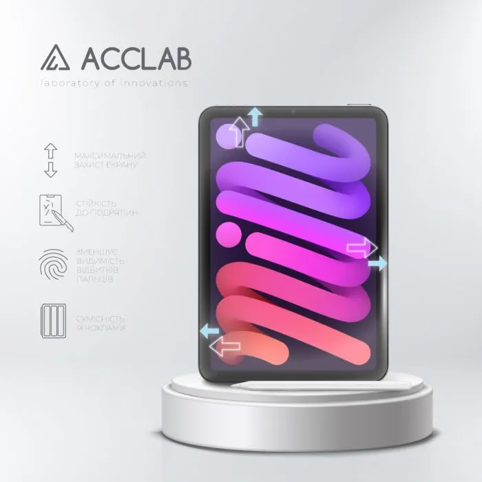 Скло захисне ACCLAB Full Glue Apple iPad Mini 7 / iPad 6 (1283126606960) зображення 4