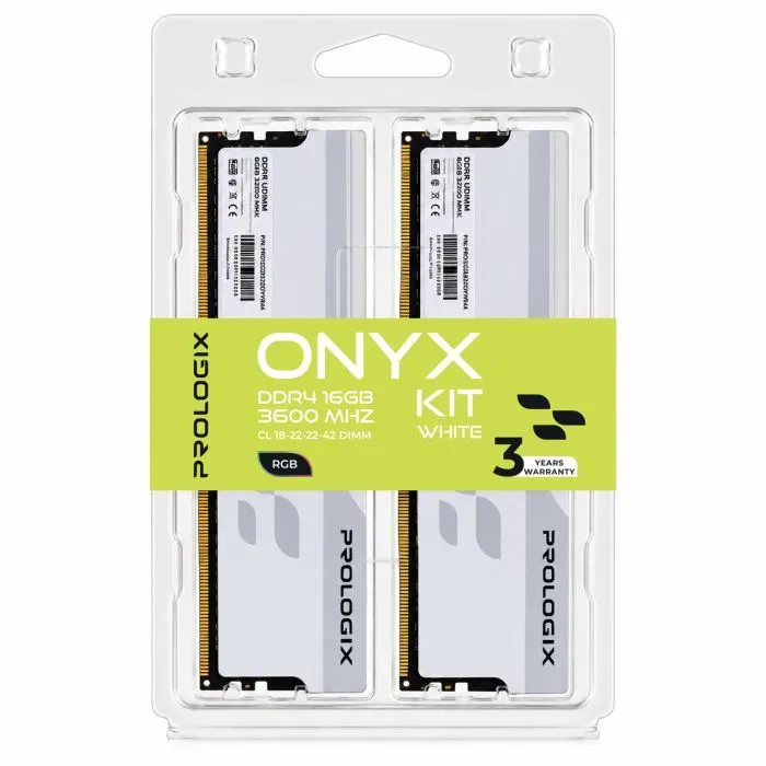 Модуль памяти для компьютера DDR4 16GB (2x8GB) 3600 MHz Onyx White RGB Prologix (PRO16GB3600YWR4K) изображение 4
