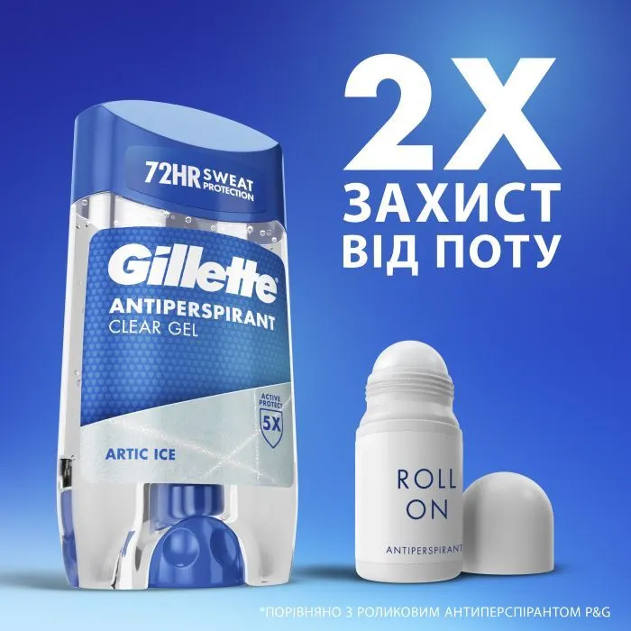 Антиперспірант Gillette Arctic Ice Прозорий гелевий 70 мл (8006530030502) зображення 6