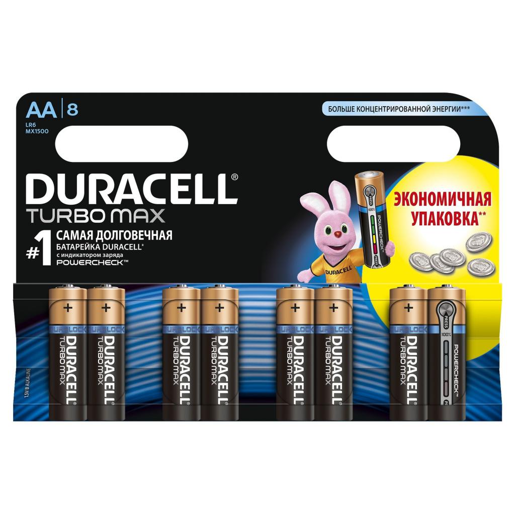 Батарейка Duracell AA TURBO MAX LR06 MN1500 * 8 (5000394011199 / 81480376)