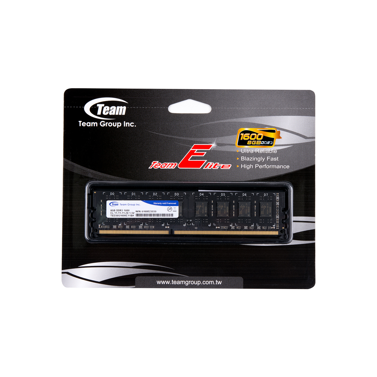 Модуль памяти для компьютера DDR3 8GB 1600 MHz Team (TED38G1600C1101) изображение 5
