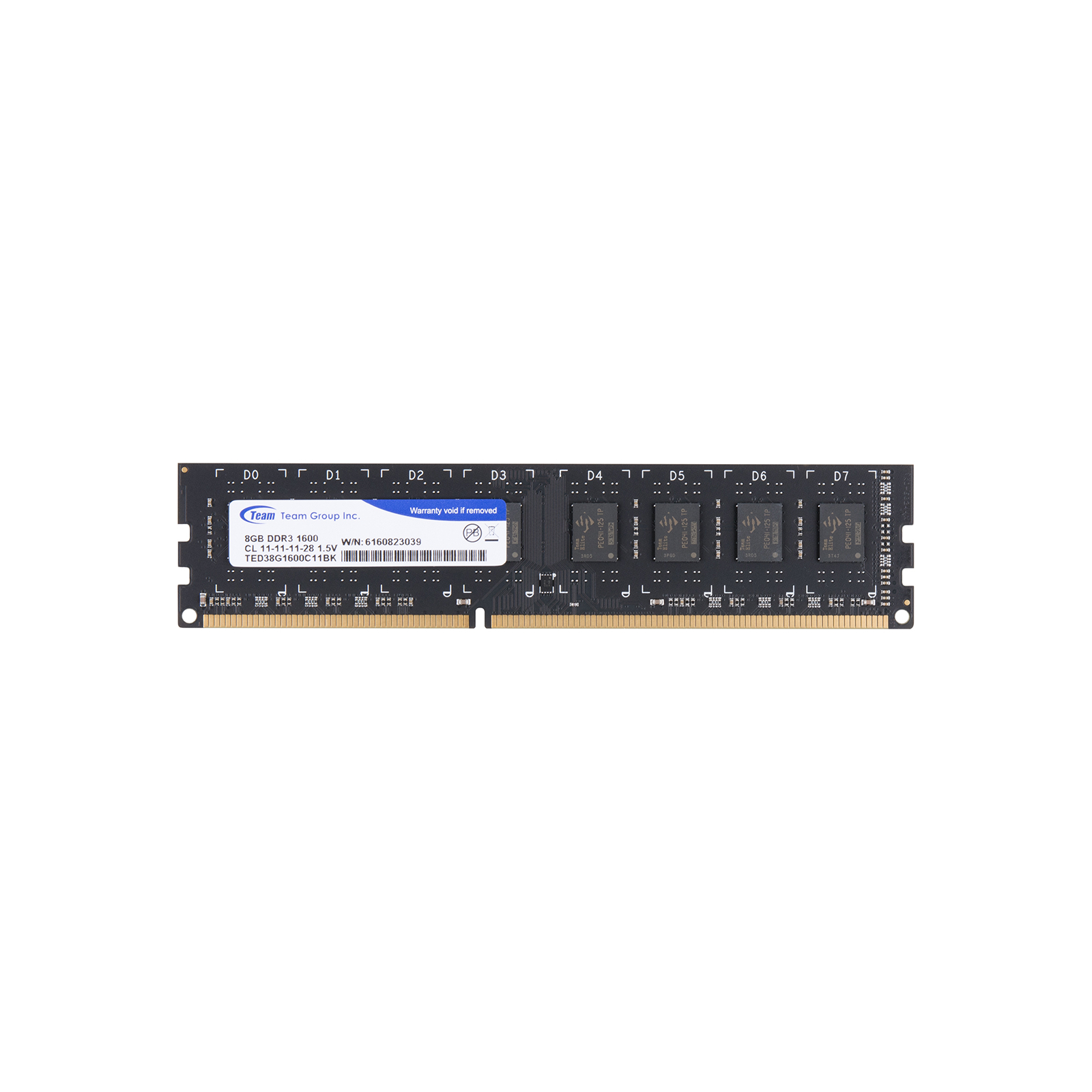 Модуль пам'яті для комп'ютера DDR3 4GB 1600 MHz Team (TED34G1600C1101)