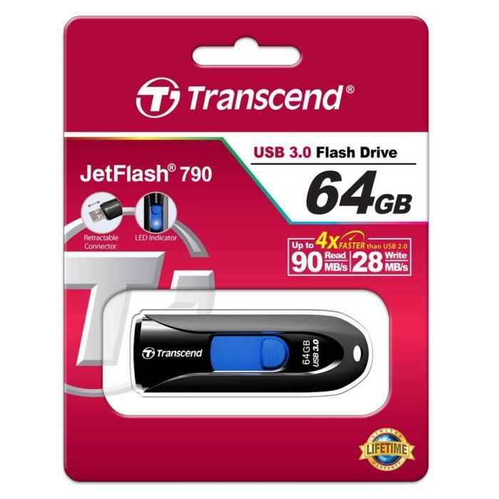 USB флеш накопитель Transcend 32GB JetFlash 790 USB 3.0 (TS32GJF790K) изображение 5