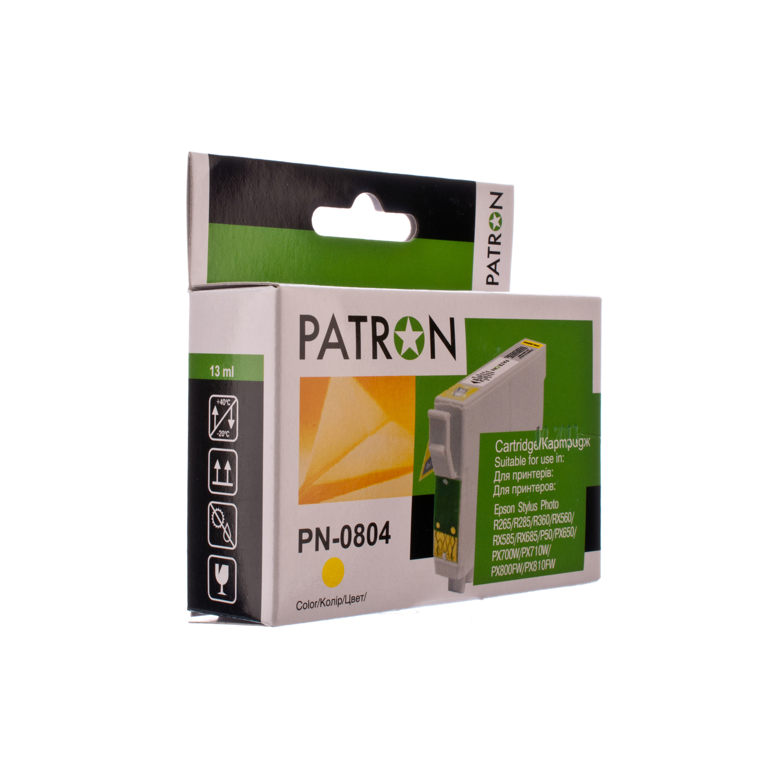Картридж Patron EPSON R265/285/360,RX560/585/685,P50,PX650 YELLOW (T0804) (PN-0804)