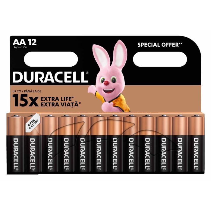 Батарейка Duracell AA лужні 12 шт. в упаковці (5000394006546 / 81551275) изображение 2