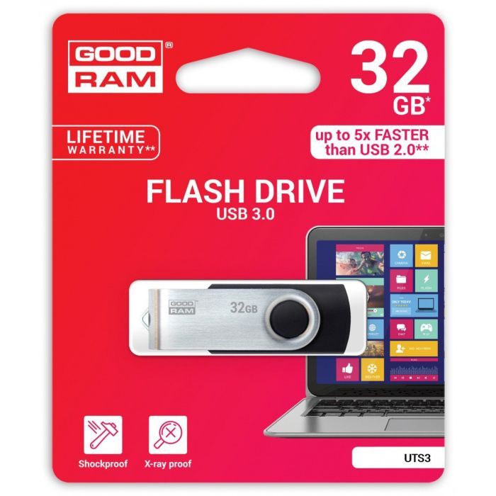 USB флеш накопитель Goodram 16GB Twister Black USB 3.0 (UTS3-0160K0R11) изображение 2