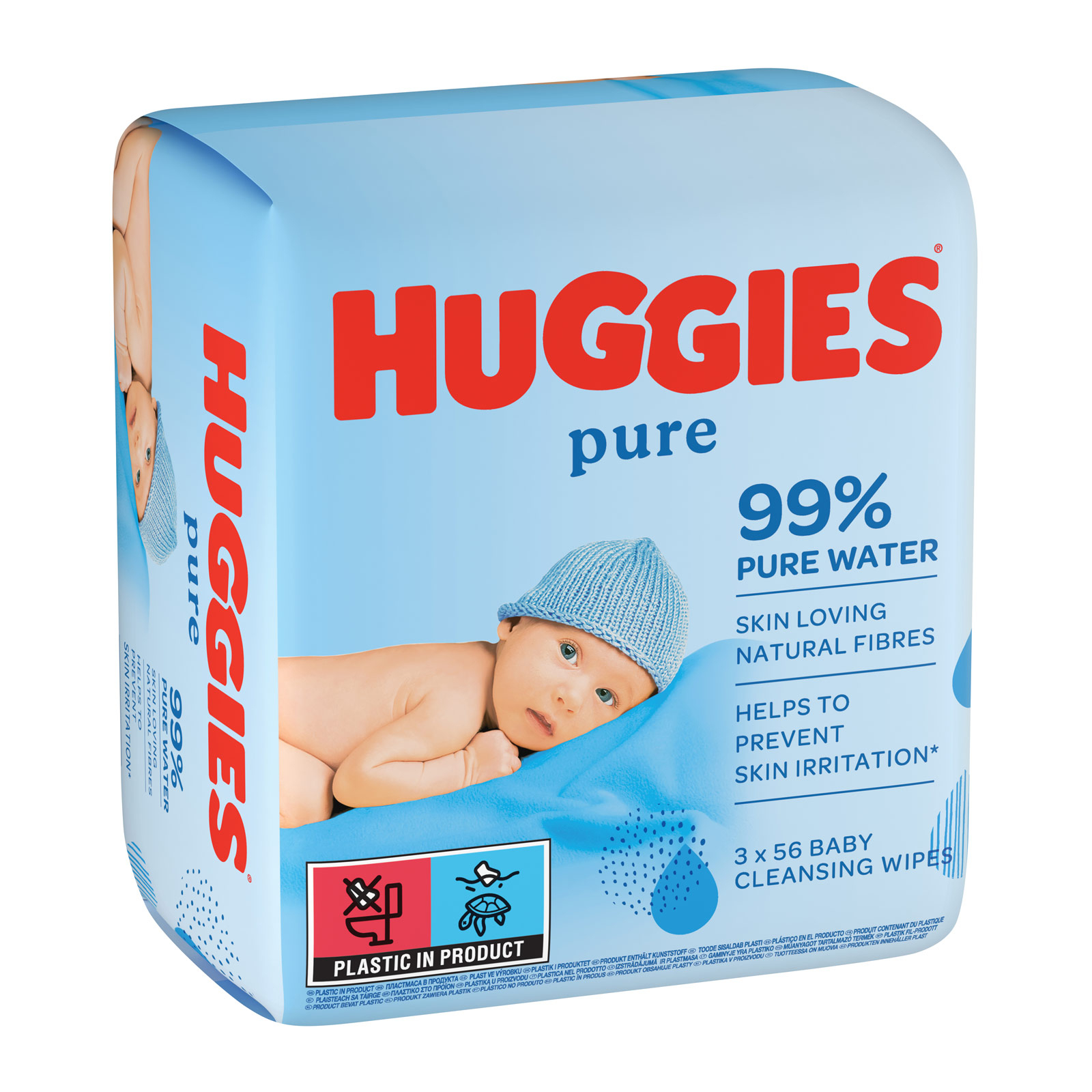 Детские влажные салфетки Huggies Ultra Comfort Pure 56 х 3 шт (5029053550091) изображение 2
