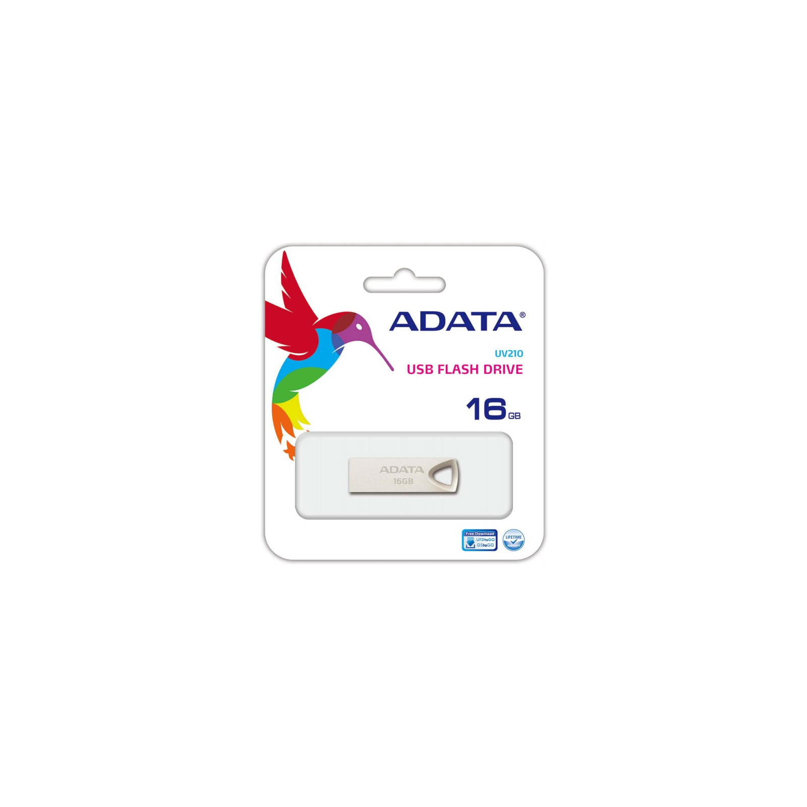 USB флеш накопитель ADATA 16GB UV210 Metal Silver USB 2.0 (AUV210-16G-RGD) изображение 3