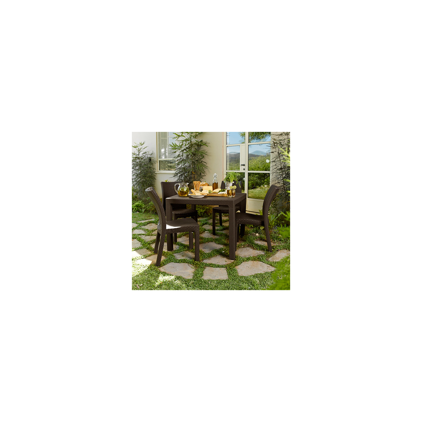Стол садовый Keter Melody Quartet коричневый (17197992521) изображение 3