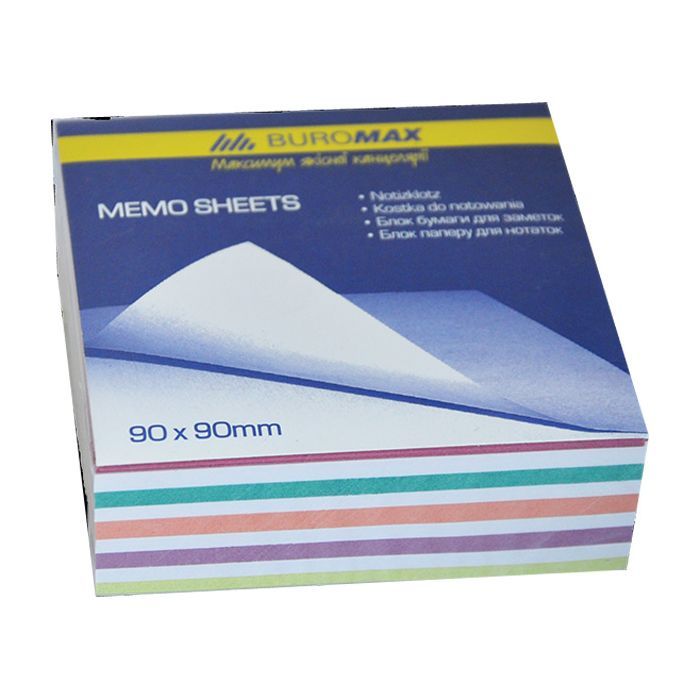 Папір для нотаток Buromax Zebra JOBMAX 90х90х30мм, glued (BM.2256)