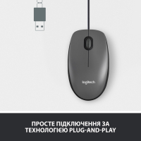 Мышка Logitech M100 Gray (910-005003) изображение 3