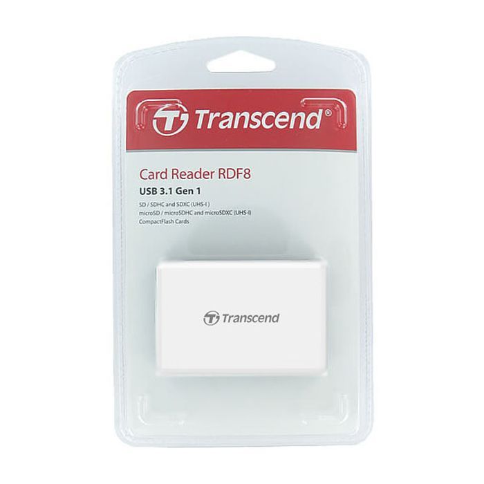 Зчитувач флеш-карт Transcend USB 3.1 White (TS-RDF8W2) зображення 3