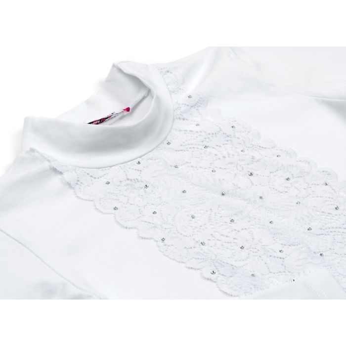 Кофта дитяча Matilda з мереживом (8433-140G-white) зображення 2