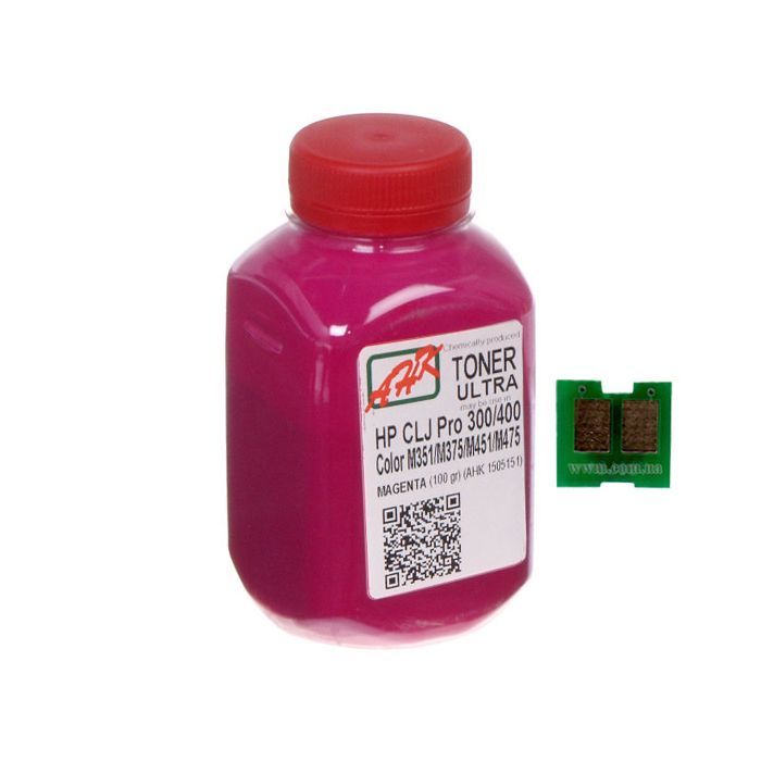 Тонер HP CLJ Pro 300/400/M475 100г Magenta +chip AHK (1505163)