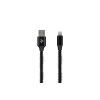 Дата кабель USB 2.0 AM to Lightning 1.0m Fur black 2E (2E-CCLAC-BLACK)