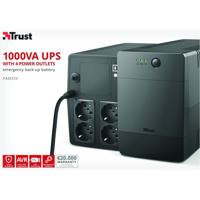 Пристрій безперебійного живлення Trust Paxxon 1000VA UPS 4 Outlets (23504_TRUST) зображення 7
