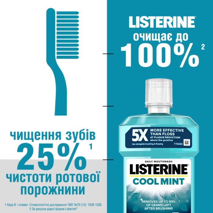 Ополаскиватель для полости рта Listerine Свежая мята 500 мл (3574661070360/5010123703585) изображение 12