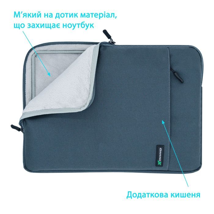Чехол для ноутбука Grand-X 15.6'' Dark Grey (SL-15D) изображение 5