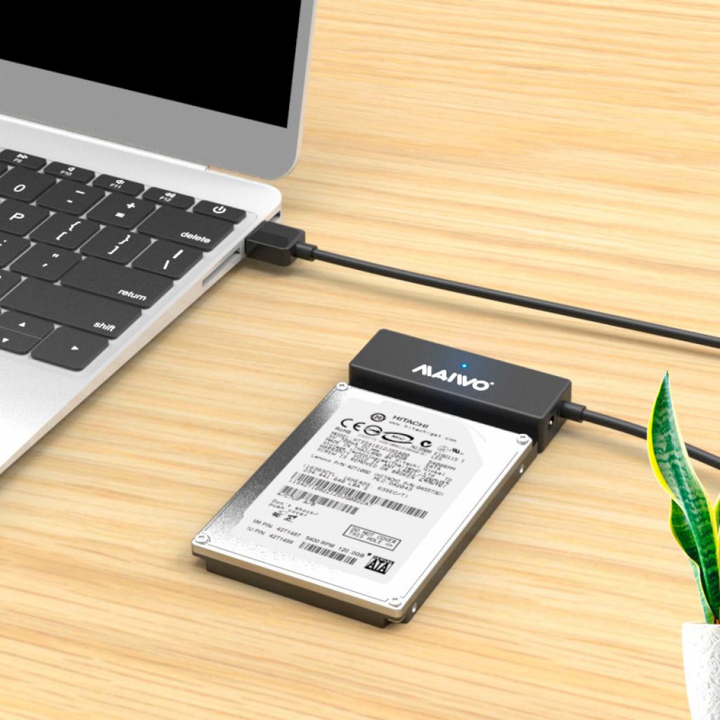 Адаптер Maiwo USB 3.0 to HDD SATA 2,5"/3,5"/5,25"/SSD, PA 2V/2A black (K10435A) изображение 4