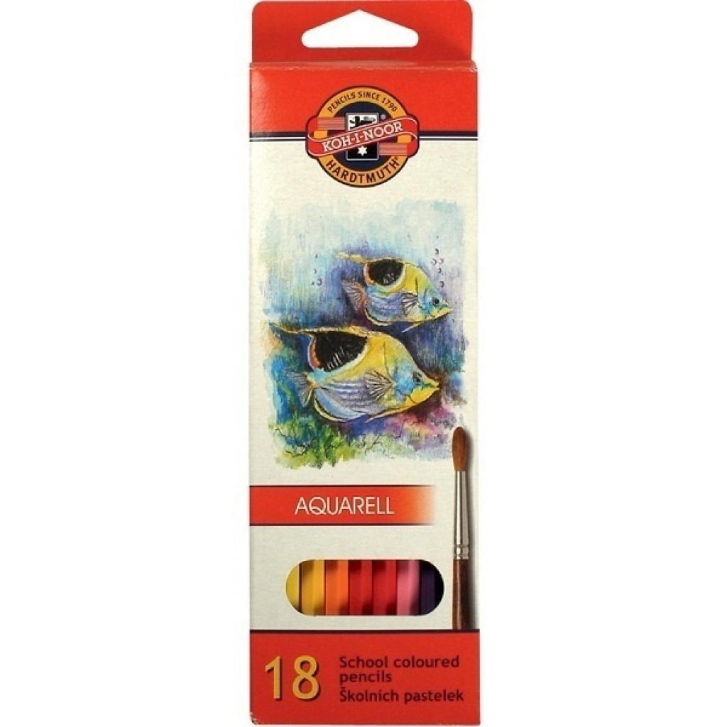 Олівці кольорові Koh-i-Noor Mondeluz Рибки акварельні 18 кольорів (3717_p)
