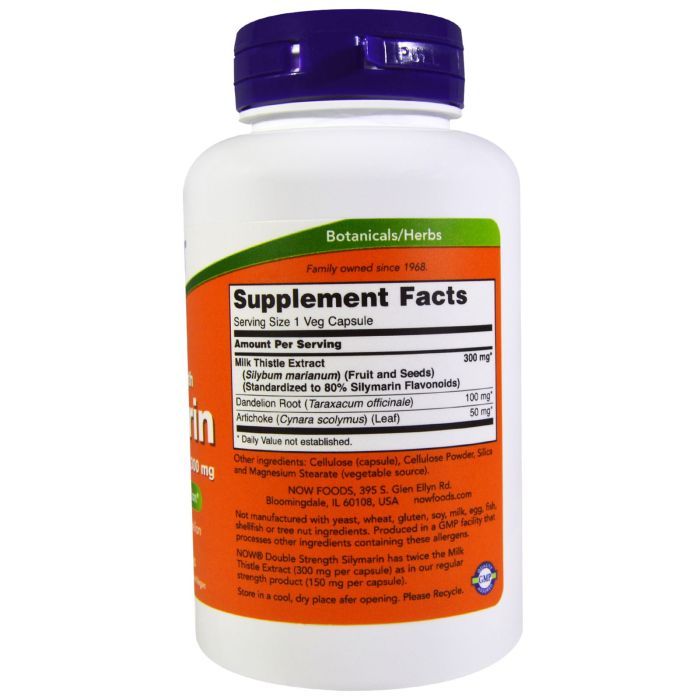 Травы Now Foods Силимарин (Расторопша) 300мг, 100 гелевых капсул (NOW-04739) изображение 2