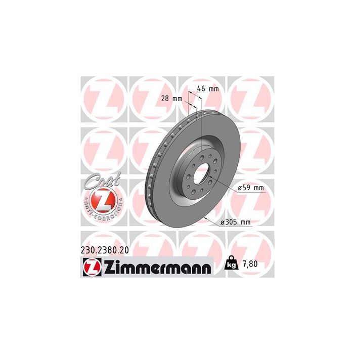 Тормозной диск ZIMMERMANN 230.2380.20