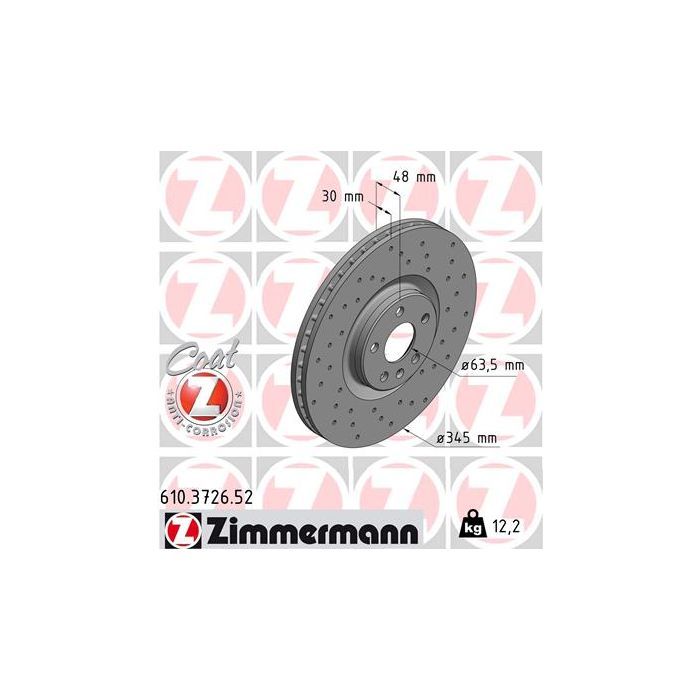 Тормозной диск ZIMMERMANN 610.3726.52