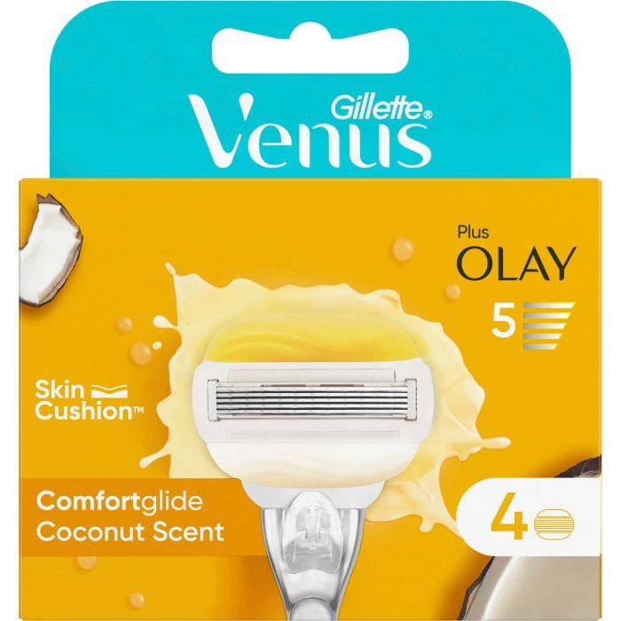Сменные кассеты Gillette Venus ComfortGlide Olay З ароматом кокосу 4 шт. (7702018267651) изображение 2