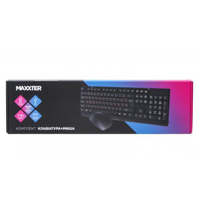 Комплект Maxxter KMS-CM-01-UA USB Black (KMS-CM-01-UA) изображение 5