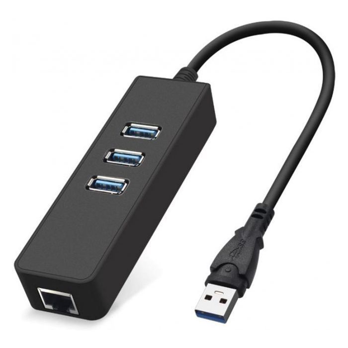 Концентратор Dynamode USB 3.0 Type-A - RJ45 Gigabit Lan, 3*USB 3.0 (USB3.0-Type-A-RJ45-HUB3)