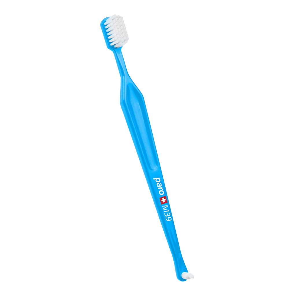 Зубная щетка Paro Swiss M39 в полиэт. уп. средней жесткости Голубая (7610458097167-blue)