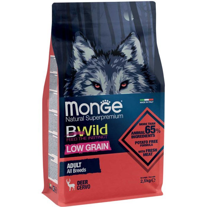 Сухой корм для собак Monge Dog Bwild Low Grain оленина 2.5 кг (8009470011983)