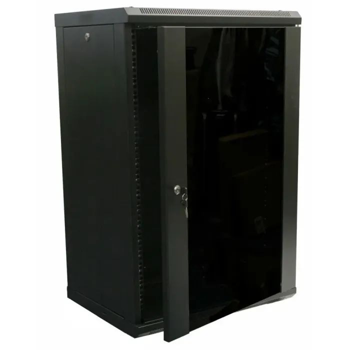 Шкаф настенный Hypernet 18U 19" 600x450 (WMNC-18U-FLAT-AC-BLACK)