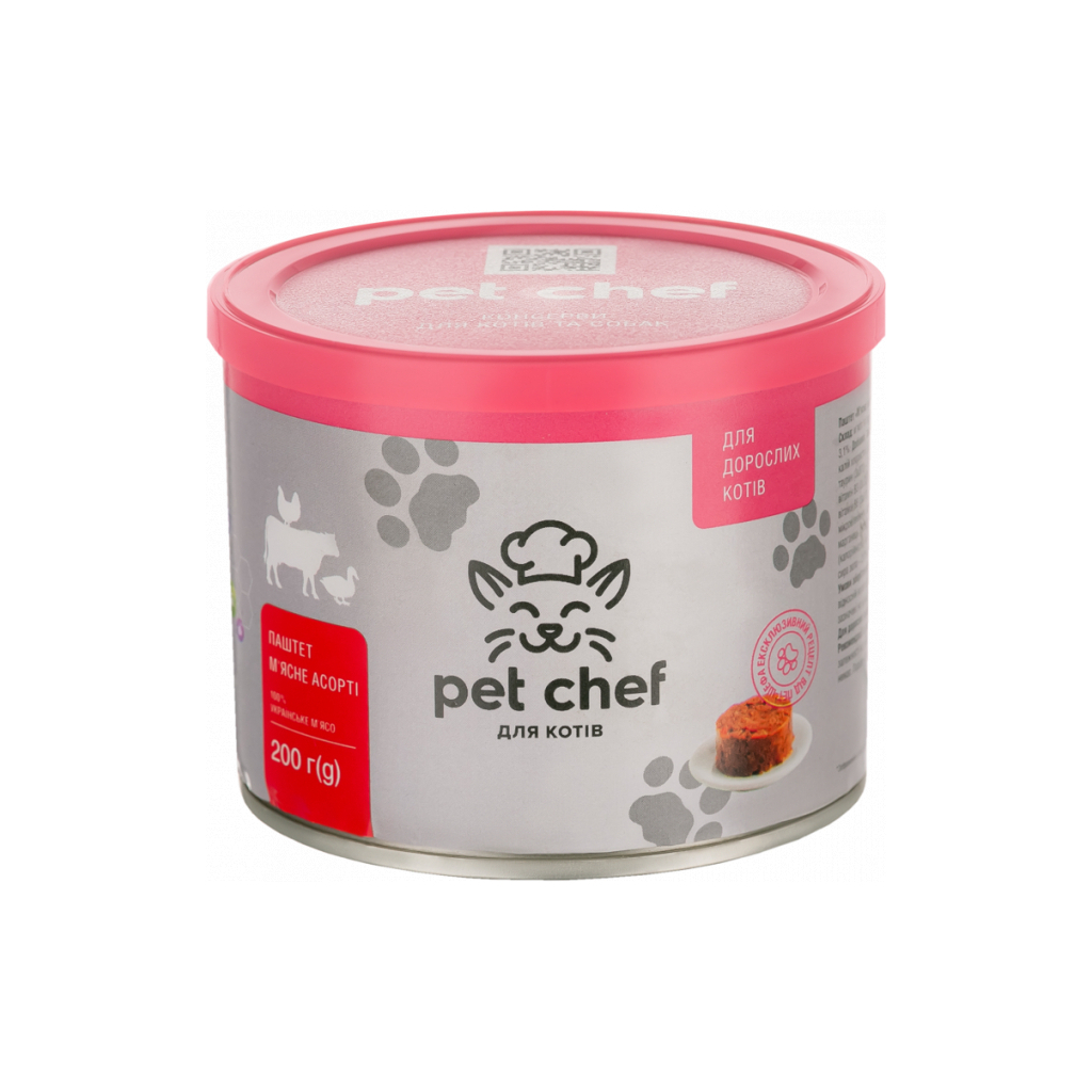 Паштет для котів Pet Chef м’ясне асорті 200 г (4820255190105)