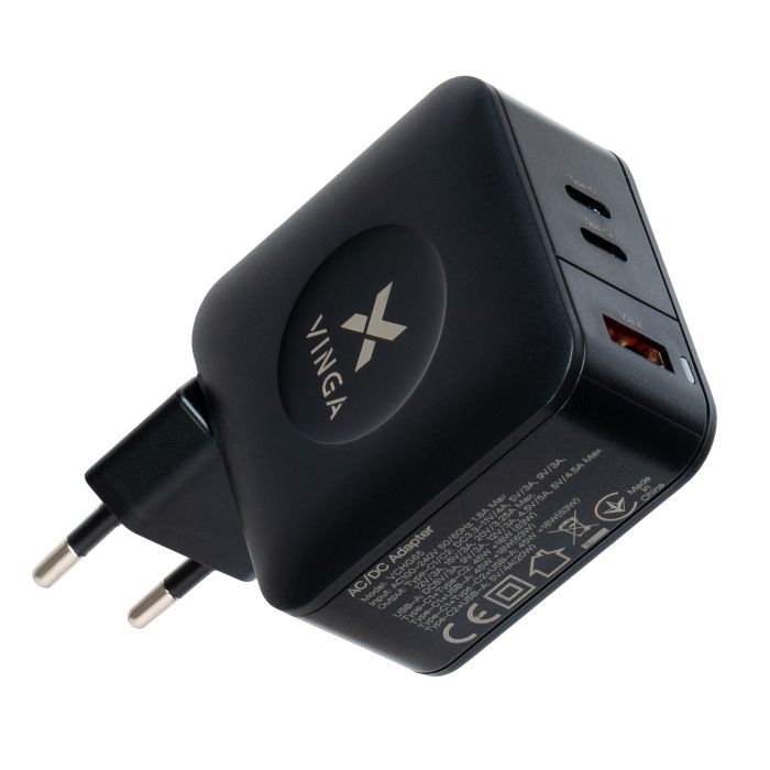 Зарядное устройство Vinga GaN 65W PD+QC 2C1A ports Wall Charger (VCHG65) изображение 3