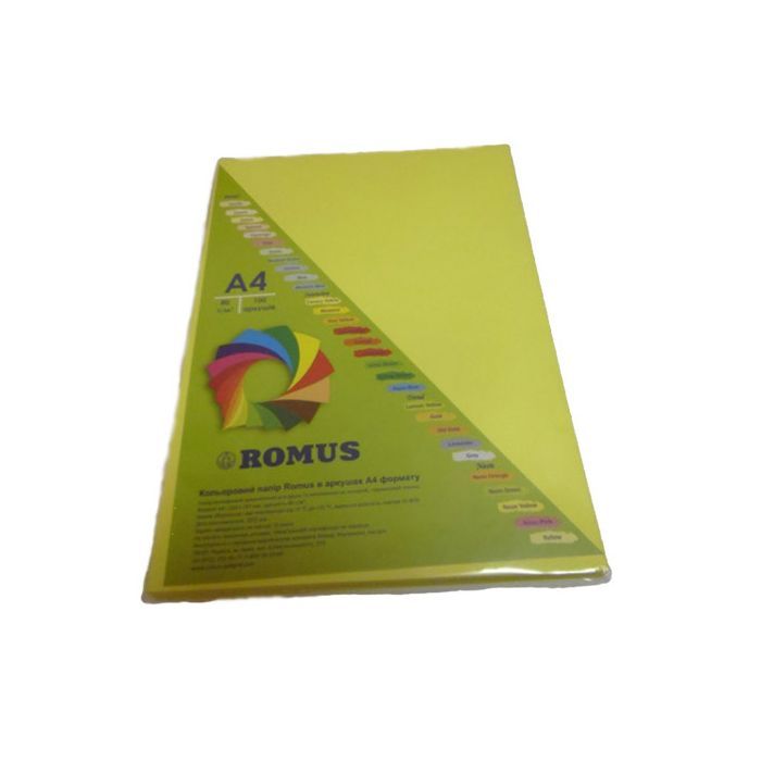 Бумага Romus A4 160 г/м2 100sh Lemon yellow (R50744)