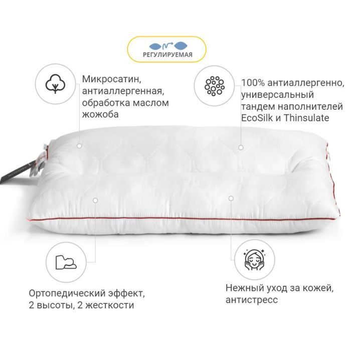 Подушка MirSon ортопедическая Deluxe Eco Jojo 182 Cредняя 50x70 см (2200000398536) изображение 5